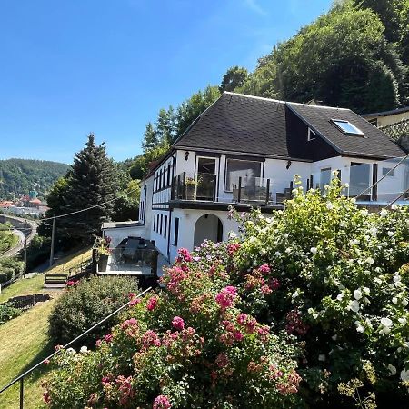 Saechsische-Schweiz-Ferienhaus-Wohnung-2-Mit-Hervorragendem-Panoramablick-Ueber-Das-Elbtal 쾨닉슈타인 안 데어 엘베 외부 사진