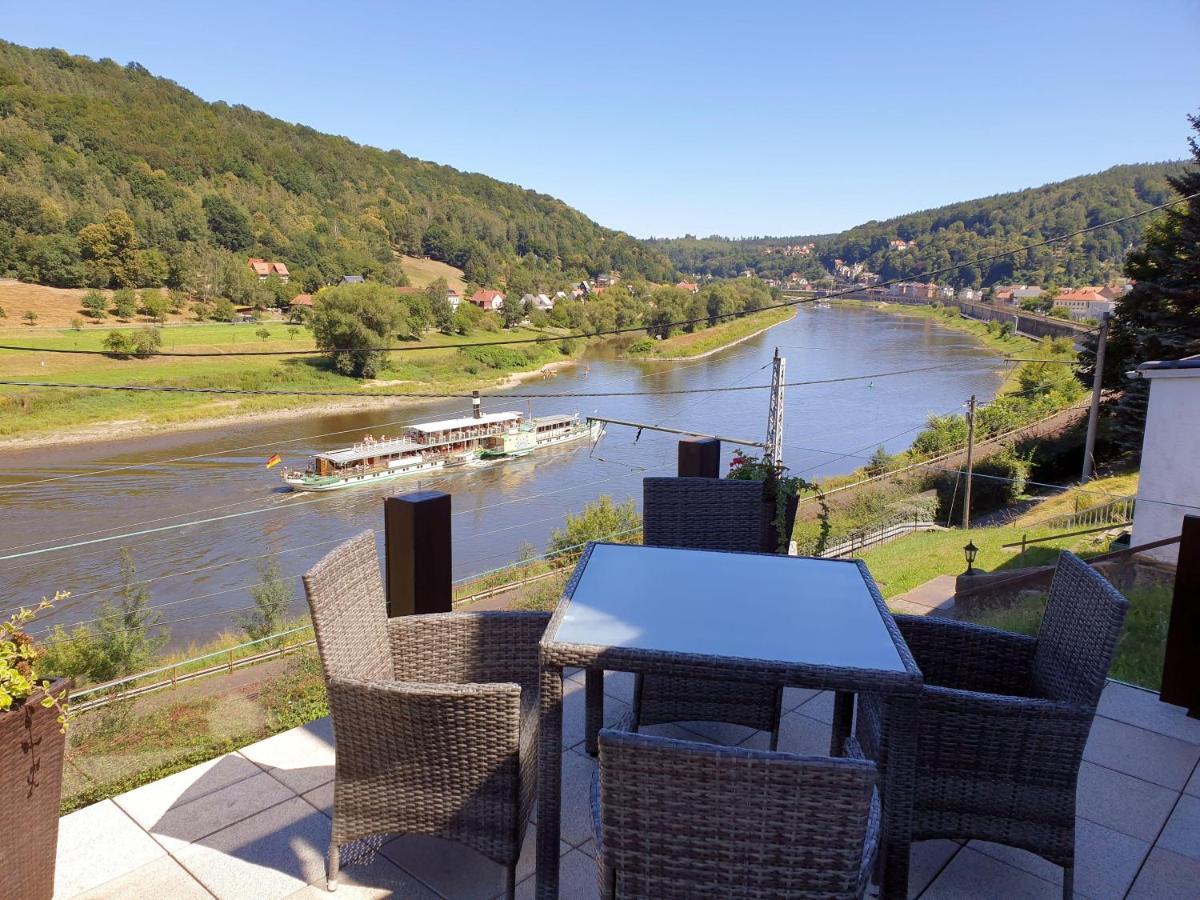 Saechsische-Schweiz-Ferienhaus-Wohnung-2-Mit-Hervorragendem-Panoramablick-Ueber-Das-Elbtal 쾨닉슈타인 안 데어 엘베 외부 사진