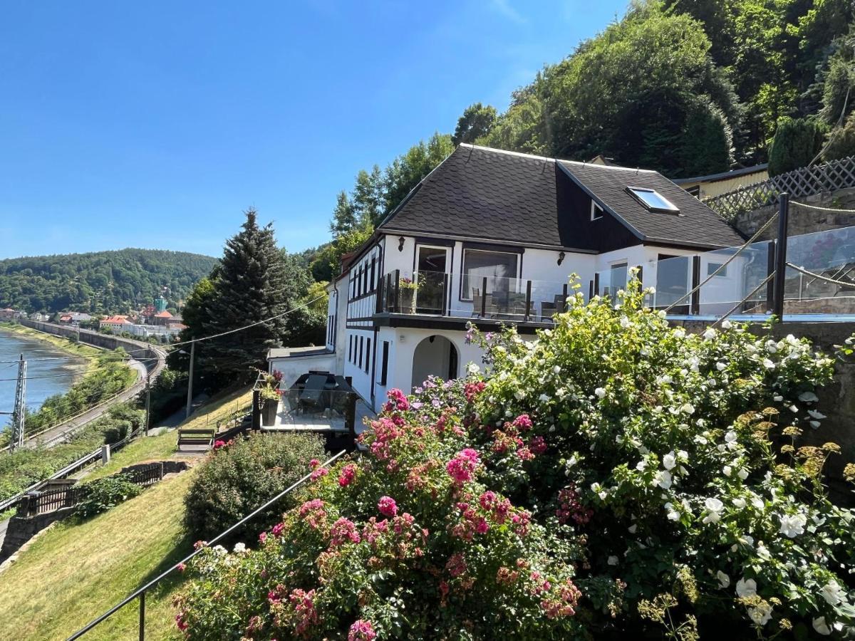 Saechsische-Schweiz-Ferienhaus-Wohnung-2-Mit-Hervorragendem-Panoramablick-Ueber-Das-Elbtal 쾨닉슈타인 안 데어 엘베 외부 사진